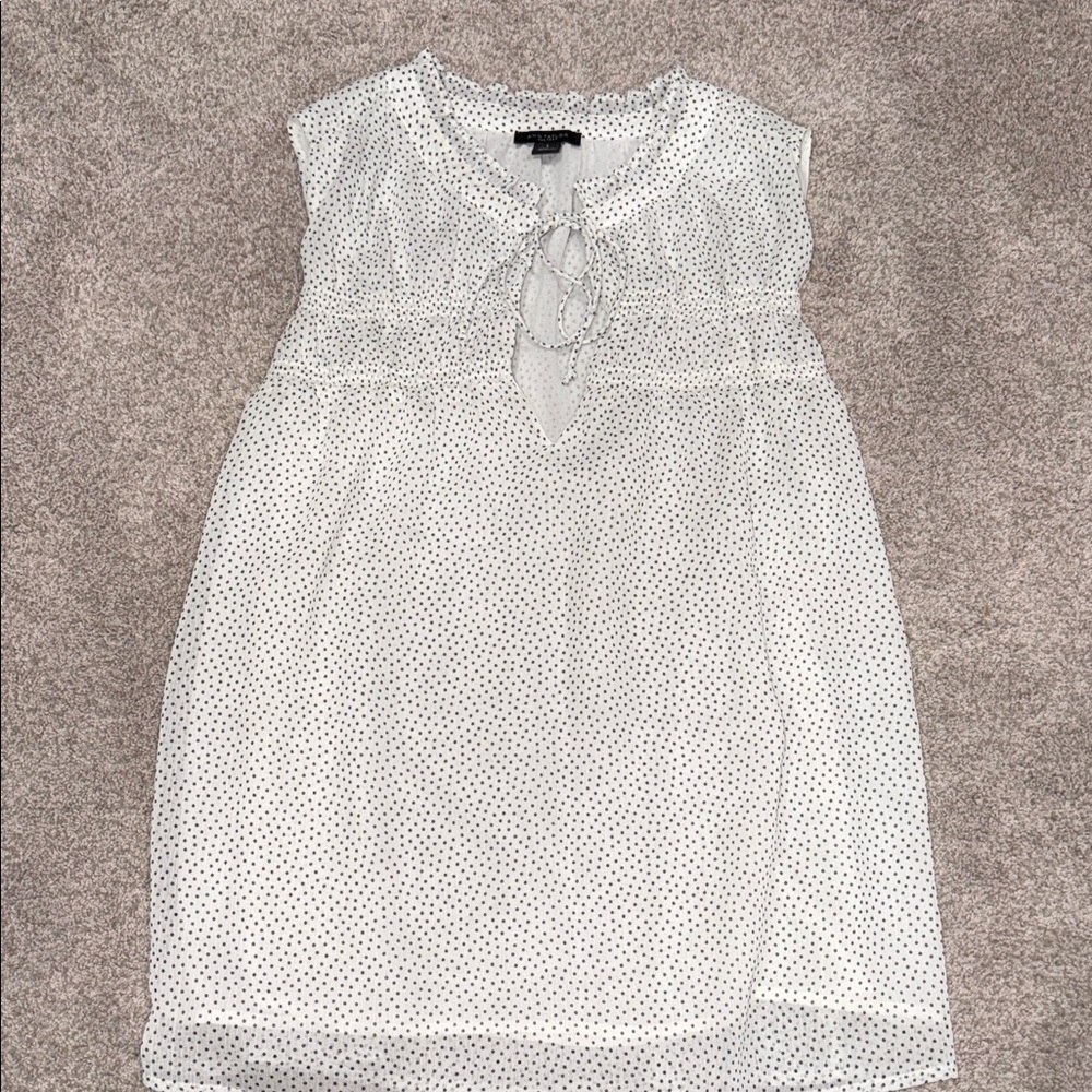 Lightweight White Polka Dot Sleeveless Tank